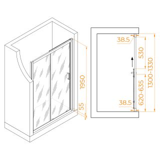 Душевая дверь RGW PA-016B 350801613-14 130см чёрный